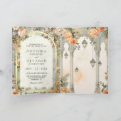 Dreamy Mughal Palace QR Code Indian Wedding 招待状 (内部)