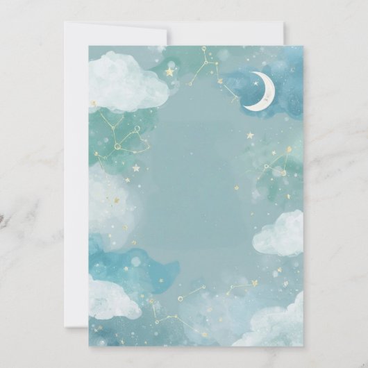Dreamy Night Sky Baby Boy Shower Invitation 招待状 (裏面)