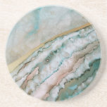 Dreamy Ocean Inspired Ink Design コースター<br><div class="desc">These coasters were created using the design of an original alcohol ink painting. Muted blues,  gray's and golds give these coasters a romantic and modern feel.</div>