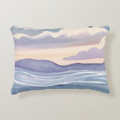 Dreamy Ocean Waves | Watercolor アクセントクッション (正面)