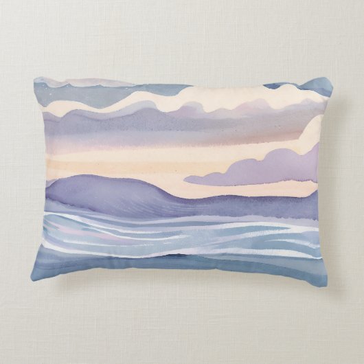 Dreamy Ocean Waves | Watercolor アクセントクッション (裏面)