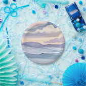 Dreamy Ocean Waves | Watercolor ペーパープレート (パーティー)