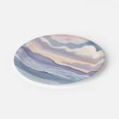 Dreamy Ocean Waves | Watercolor ペーパープレート (アングル)