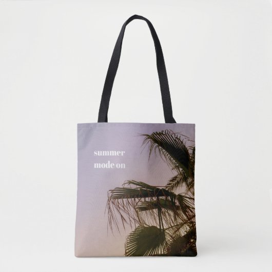 Dreamy Palm Tree Pastel Sunset Aesthetic トートバッグ (正面)
