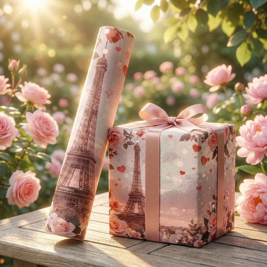 Dreamy Paris Romance: Eiffel Tower ラッピングペーパー