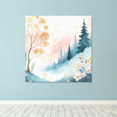 Dreamy Pastel Abstract Watercolor Wall Art  キャンバスプリント (インサイチュ (ウッドフロア))