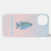 Dreamy Pastel Blue Fish Inspirational Quote iPhoneケース (裏面横)