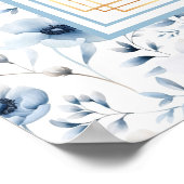 Dreamy Pastel Blue Gold Watercolor Seating Chart ポスター (角)