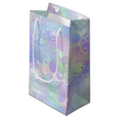 Dreamy Pastel Holographic Heart Pattern Design スモールペーパーバッグ (正面アングル)