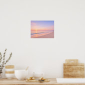 Dreamy Pastel Pink Beach Sunrise Coastal ポスター (キッチン)