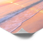Dreamy Pastel Pink Beach Sunrise Coastal ポスター (角)