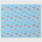 Dreamy Pastel Rainbow Blue ラッピングペーパー (フラット)