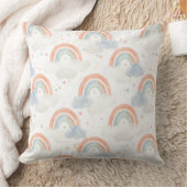 Dreamy Pastel Rainbow Nursery Pillow | Watercolor クッション (ブランケット)