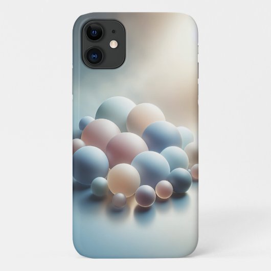 Dreamy Pastel Spheres Abstract Art Minimalist Soft Case-Mate iPhoneケース (裏面)