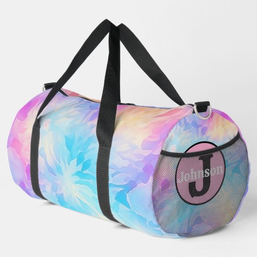 Dreamy Pastel Tie Dye Monogram Personal Getaway ダッフルバッグ (右コーナー)