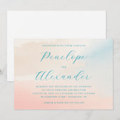 Dreamy Pastel Watercolor Wedding Invitation 招待状 (正面/裏面)