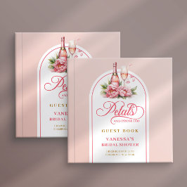 Dreamy petals and prosecco blush gold sign book ゲストブック