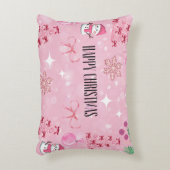 Dreamy Pink Christmas Pillow, Soft Girl Holiday❤️ アクセントクッション (正面(垂直))