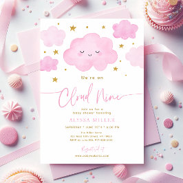 Dreamy Pink Cloud Nine Baby Shower 招待状