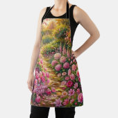 Dreamy Pink Flower Garden Path Painting エプロン (インサイチュ)