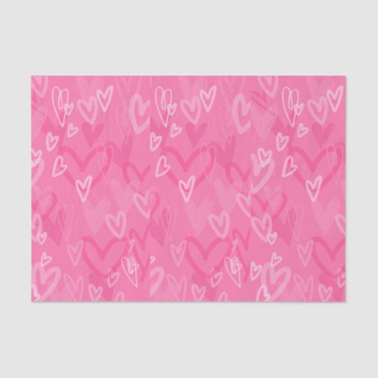Dreamy Pink Hearts Pattern Tissue Paper 薄葉紙 (正面)