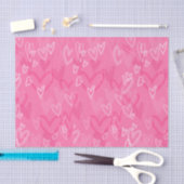 Dreamy Pink Hearts Pattern Tissue Paper 薄葉紙 (クラフト)