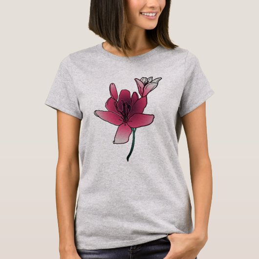 Dreamy Pink Lilies Tシャツ (正面)