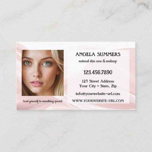 Dreamy Pink Natural Beauty Makeup Artist 名刺 (裏面)