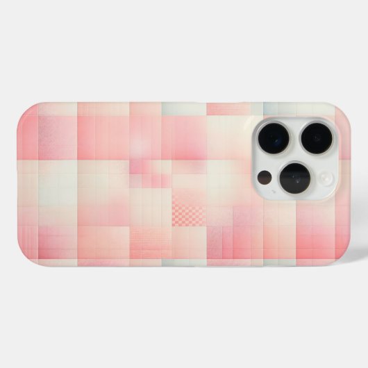 Dreamy Pink Pastel Gradient Checkered Phone Case  Case-Mate iPhoneケース (裏面 (横))