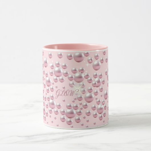 Dreamy Pink Pearl Mug - Soft Aesthetic, coffee cup マグカップ (中央)