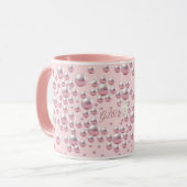 Dreamy Pink Pearl Mug - Soft Aesthetic, coffee cup マグカップ (正面左)