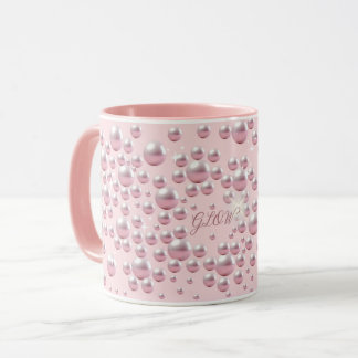 Dreamy Pink Pearl Mug - Soft Aesthetic, coffee cup マグカップ