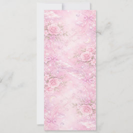 Dreamy Pink Rose Floral Pearls Bows Sparkle Pastel 招待状