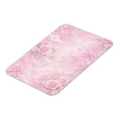 Dreamy Pink Rose Floral Pearls Bows Sparkles マグネット (左側)
