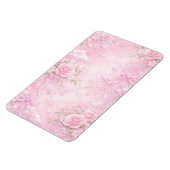 Dreamy Pink Rose Floral Pearls Bows Sparkles マグネット (左側)