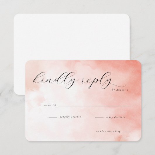 Dreamy Pink Watercolor RSVP (正面/裏面)