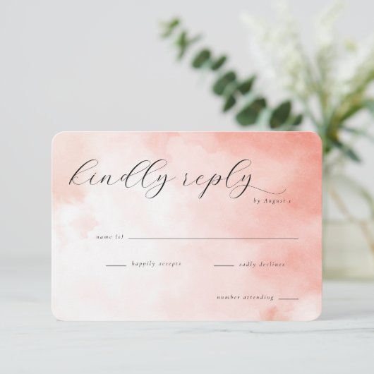 Dreamy Pink Watercolor RSVP (スタンド正面)