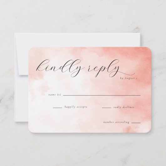Dreamy Pink Watercolor RSVP (正面)
