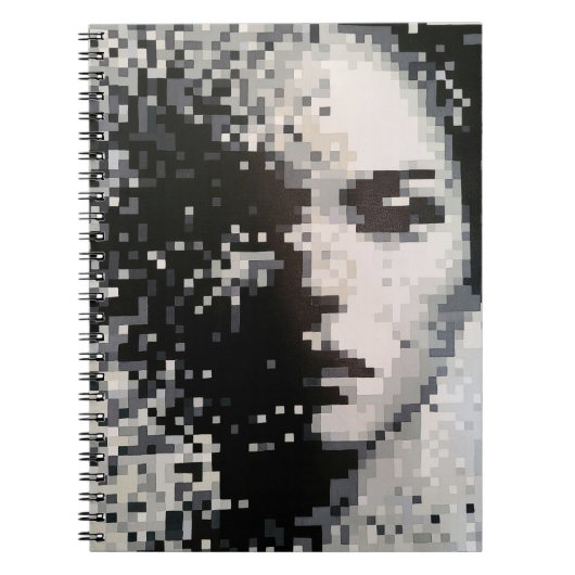 Dreamy Pixel Silhouette in Soft Shades ノートブック (正面)