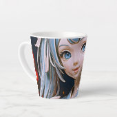 Dreamy Porcelain Anime Girl カフェラテマグ (左アングル)