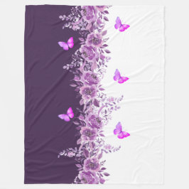 Dreamy Purple Petal Butterfly Snuggle Blanket フリースブランケット