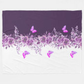 Dreamy Purple Petal Butterfly Snuggle Blanket フリースブランケット (正面(横))