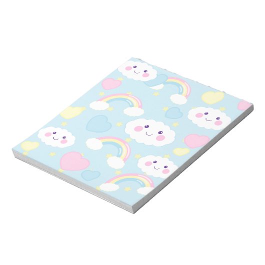 Dreamy Rainbow Cloudメモ帳 ノートパッド (回転)