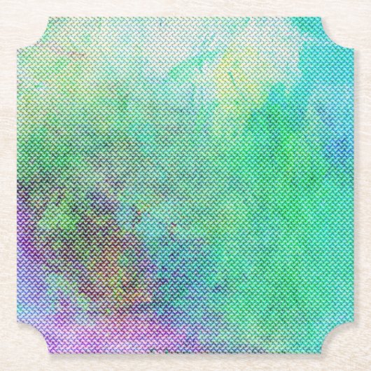 Dreamy Rainbow Gradient Abstract Design 1270 ペーパーコースター (正面)