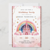 Dreamy Rainbow Princess Castle 3rd Birthday 招待状 (正面)
