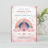 Dreamy Rainbow Princess Castle 3rd Birthday 招待状 (スタンド正面)