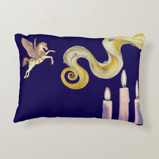 Dreamy Rectangular Pillow – Celestial Poetcore アクセントクッション (裏面)