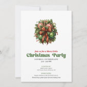 Dreamy retro Christmas decoration party invitation 招待状 (正面)