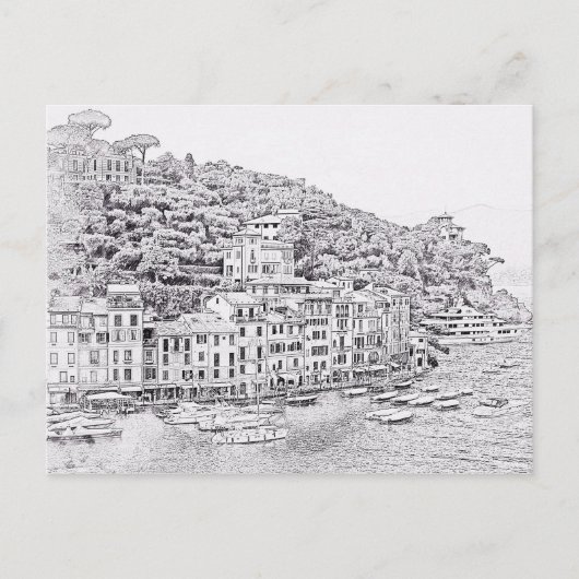 Dreamy Romantic Portofino，イタリアのはがき ポストカード (正面)
