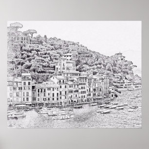 Dreamy Romantic Portofino, Italy Poster ポスター